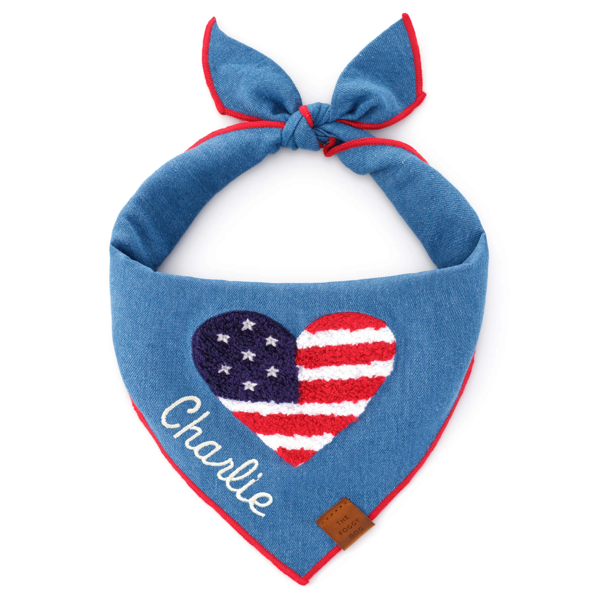 Retro Charm: Americana Applique Dog Bandana - Tail-Wagging Style!